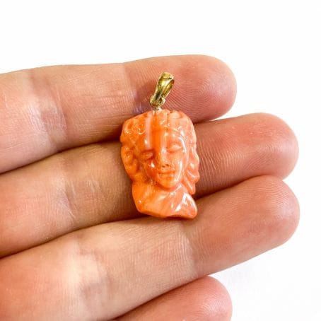 coral sculpture pendant