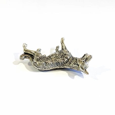 miniatura cane lupo in argento italiana - immagine 3
