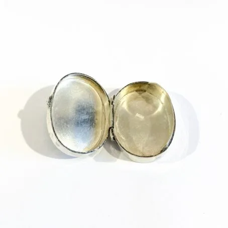 Egyptian solid silver pillbox with blue - Image 5