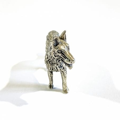 miniatura cane lupo in argento italiana - immagine 5