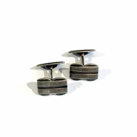 silver art deco men's shirt cufflinks