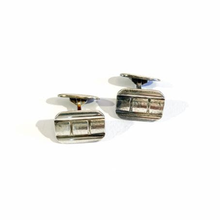 art deco shirt cufflinks in silver - Image 5