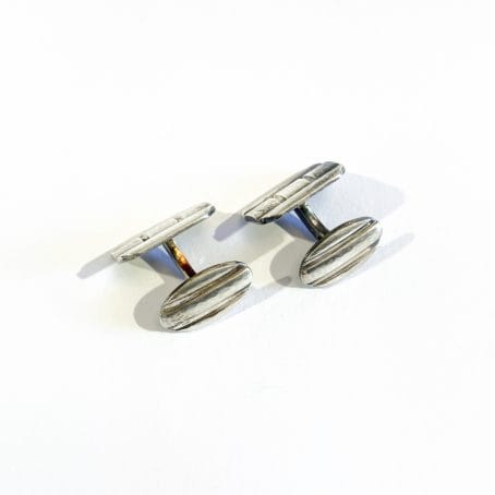 art deco shirt cufflinks in silver - Image 4