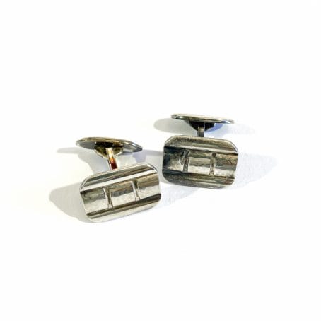 art deco shirt cufflinks in silver