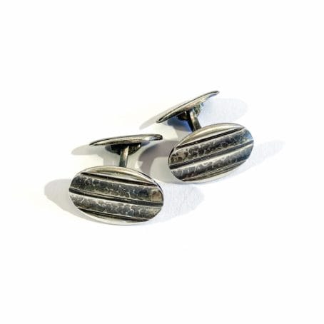 silver art deco men's shirt cufflinks