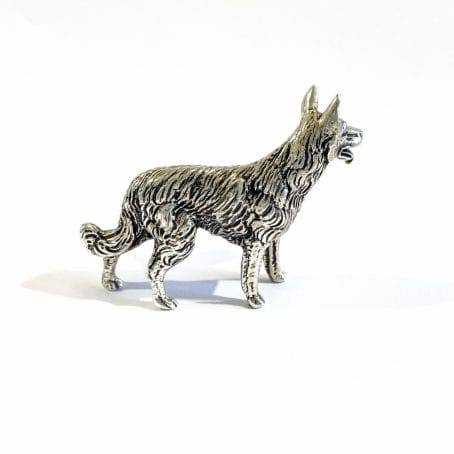 miniatura cane lupo in argento italiana - immagine 6