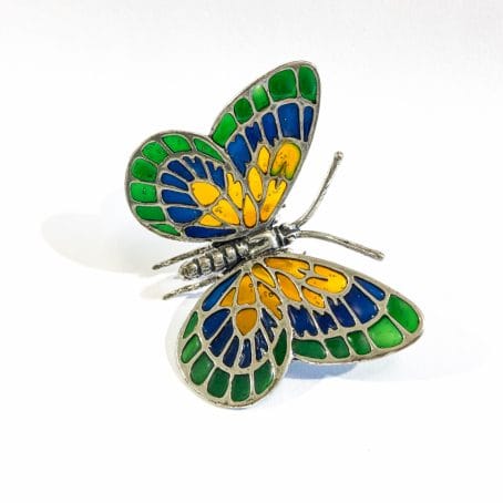 miniatura farfalla in argento e smalti italiana - immagine 5
