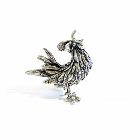 miniatura gallo in argento italiana - immagine 6