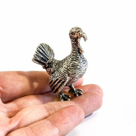 miniatura tacchino in argento italiana