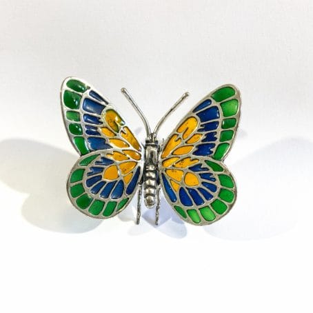 miniatura farfalla in argento e smalti italiana - immagine 8