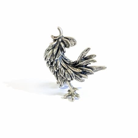 miniatura gallo in argento italiana - immagine 8