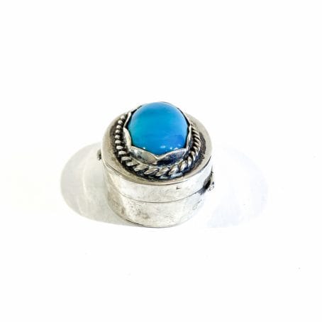portapillole egiziano in argento con pietra - immagine 9