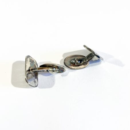 art deco shirt cufflinks in silver - Image 3