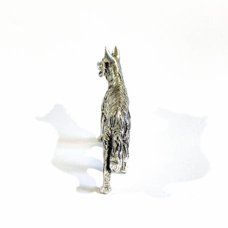 miniatura cane lupo in argento italiana - immagine 7