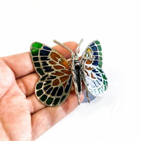 miniatura farfalla in argento e smalti italiana - immagine 3