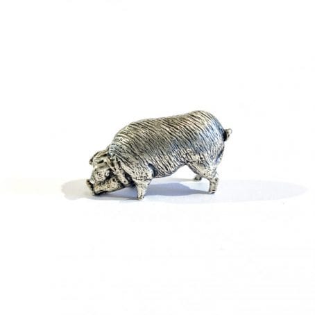 Italian silver piglet miniature