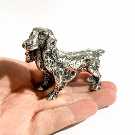 grande miniatura cocker spaniel in argento massiccio