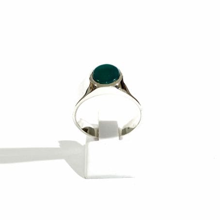 men's chevalier ring in silver with agate