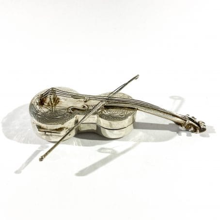 porta pillole in argento a forma di violino - immagine 4