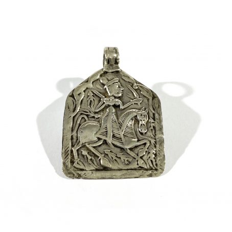 antico ciondolo amuleto induista in argento