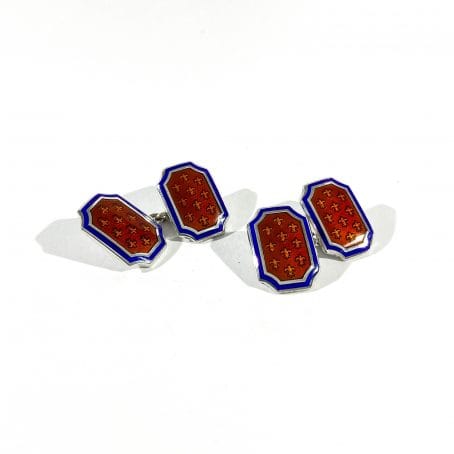 gemelli camicia classici in argento e smalto - immagine 3