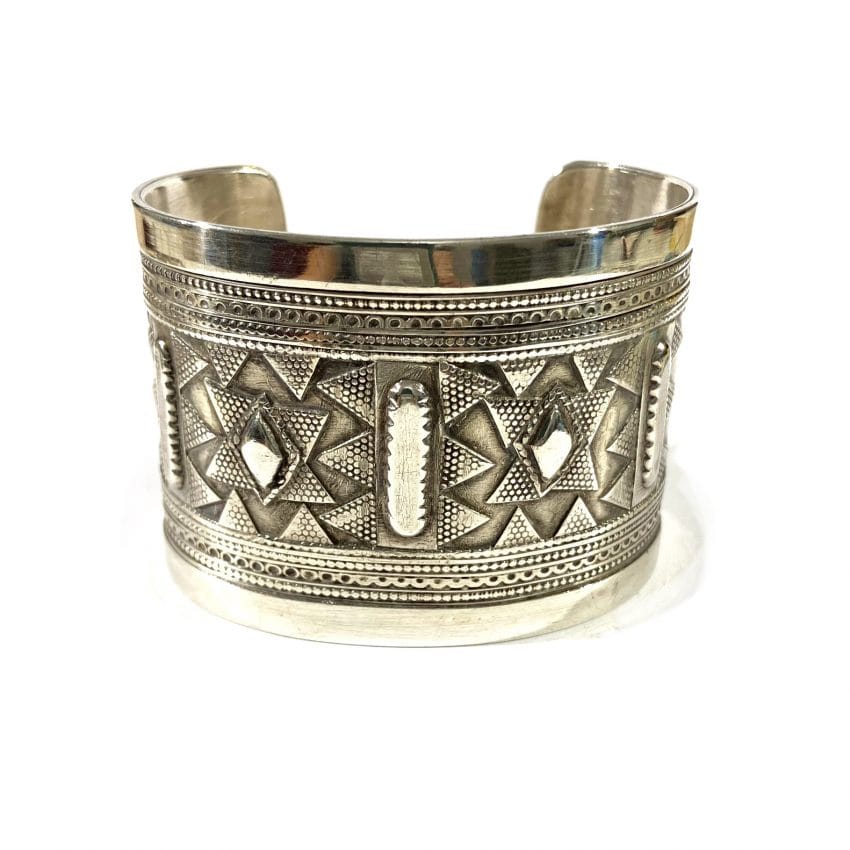 Kazakh ethnic bracelet for men in silver