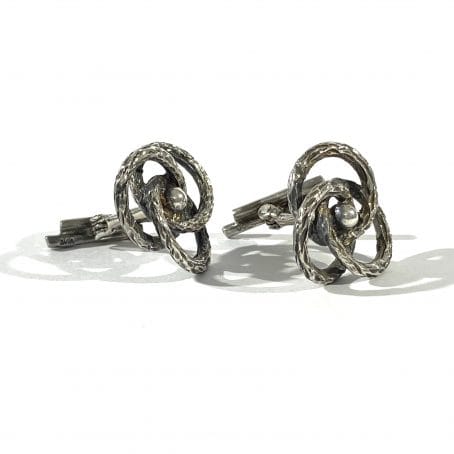 art deco shirt cufflinks in silver - Image 3