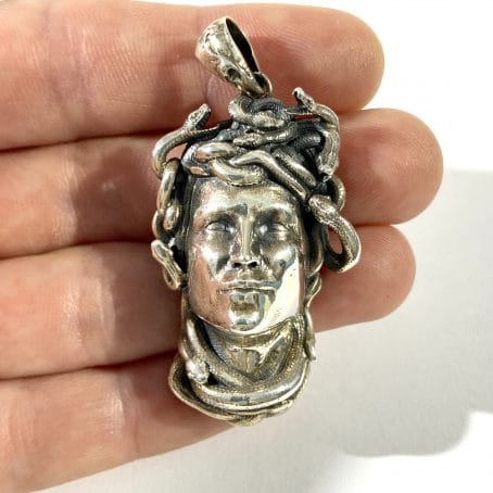 silver sculpture pendant