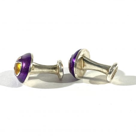 original shirt cufflinks in silver and enamel - Image 4