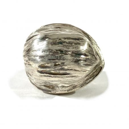 Mexican sterling silver walnut shape pill box, hallmarked 