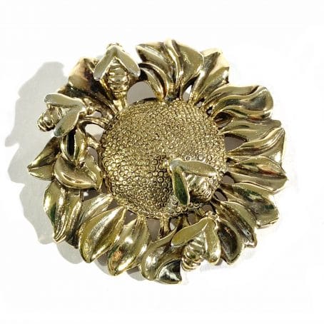 spilla girasole in argento inglese