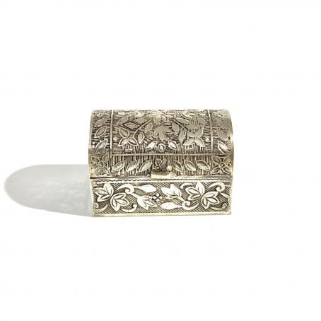 large silver pillbox chest