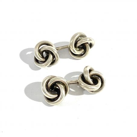 gemelli da camicia a forma di nodo in argento