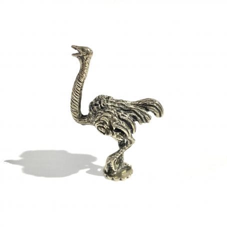 miniatura struzzo in argento italiano