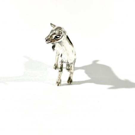 miniatura capra in argento - immagine 3