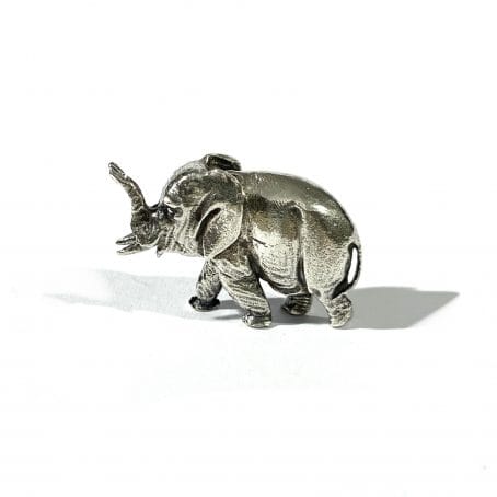 italian two-tone solid silver elephant miniature, figurine hallmarked 