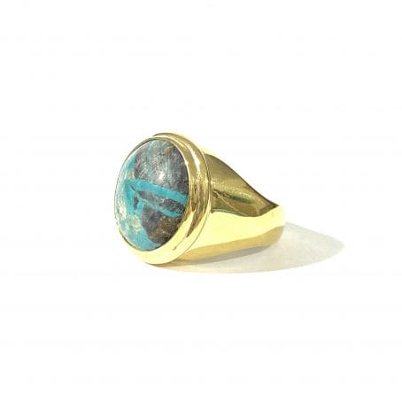 anello chevalier con  turchese naturale - immagine 3