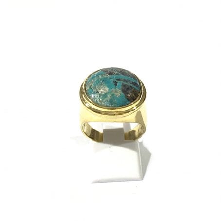 chevalier ring with natural turquoise