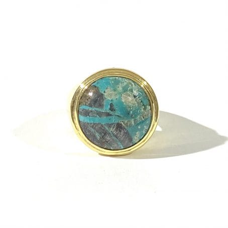 anello chevalier con  turchese naturale - immagine 5