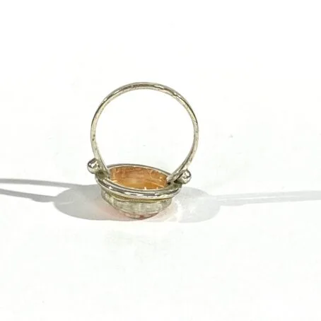 anello con cammeo fiore - immagine 7