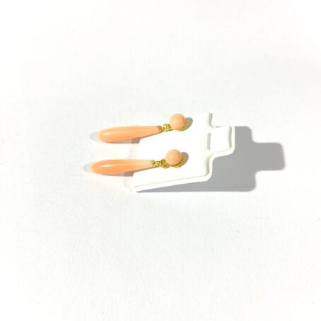 pink coral pendant earrings - Image 5