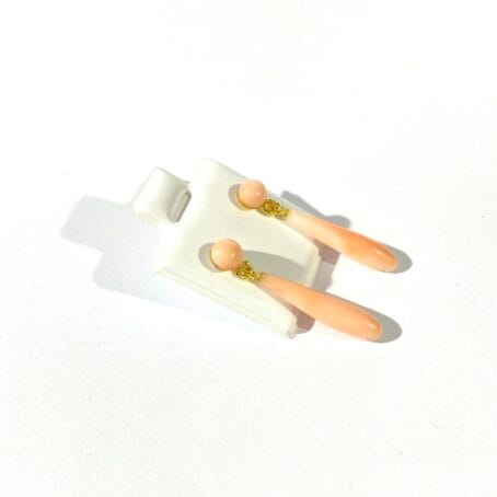 pink coral pendant earrings - Image 6