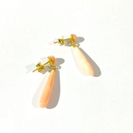 pink coral pendant earrings - Image 7