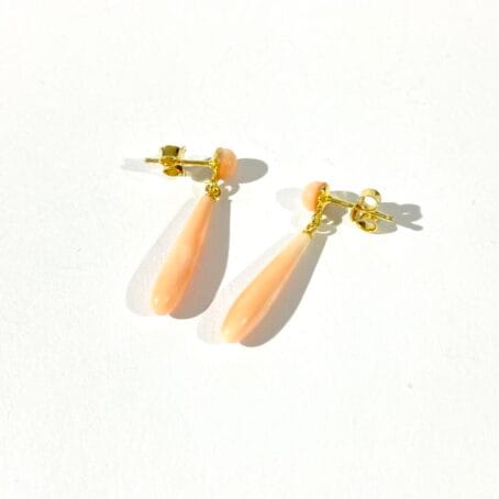 pink coral pendant earrings - Image 8