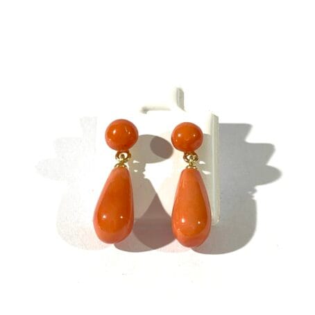 red coral pendant earrings