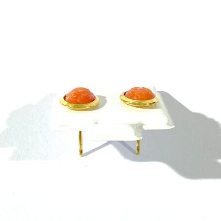 orecchini  con cammeo di corallo rosso - immagine 4