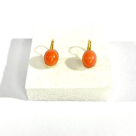 natural italian coral leverback earrings - Image 3