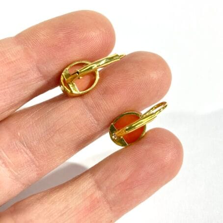 natural italian coral leverback earrings - Image 5