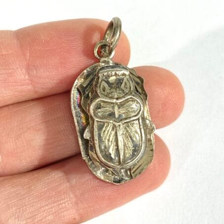 Silver scarabeo pendant