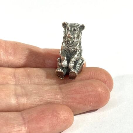 miniatura orso in argento - immagine 2